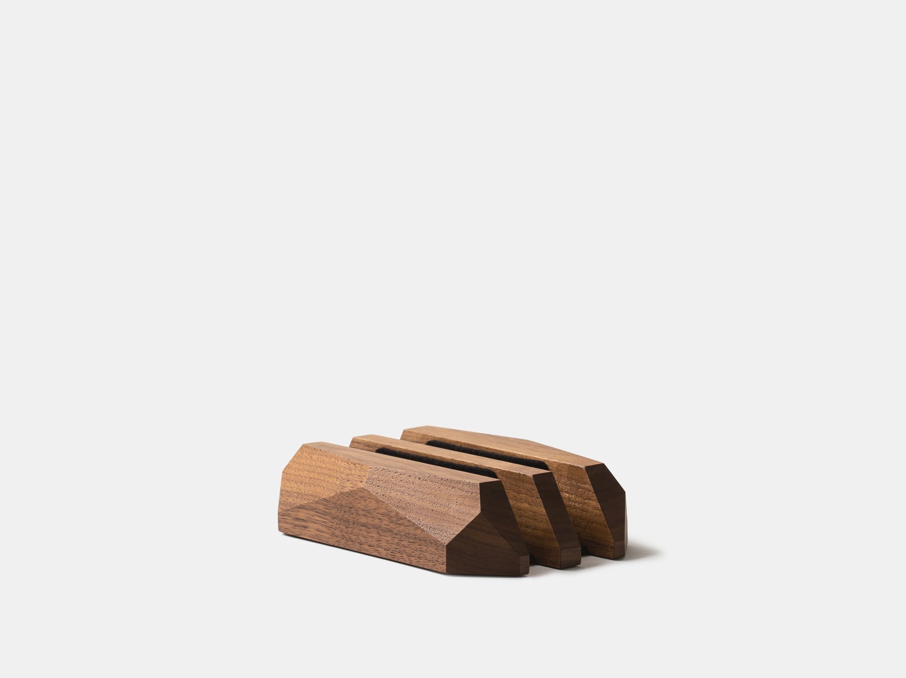 oakywood walnut wooden dual laptop stand empty | walnut