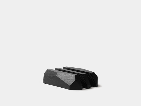 oakywood black wooden dual laptop stand empty | black
