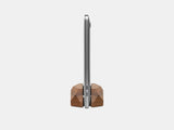 oakywood walnut wooden laptop stand side view | walnut