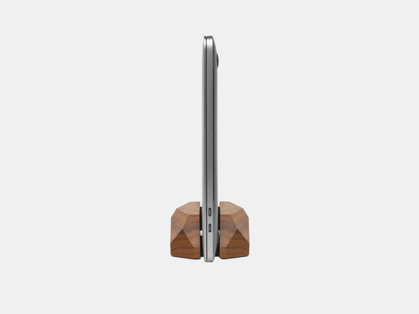 oakywood walnut wooden laptop stand side view | walnut