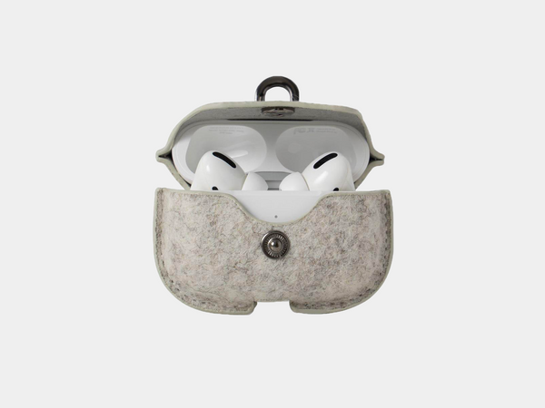 oakywood felt airpods case grey | stone grey, airpods pro/pro2