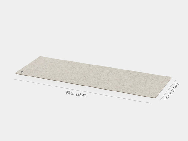 oakywood extra large stone grey felt desk mat empty view | stone grey, 90x30