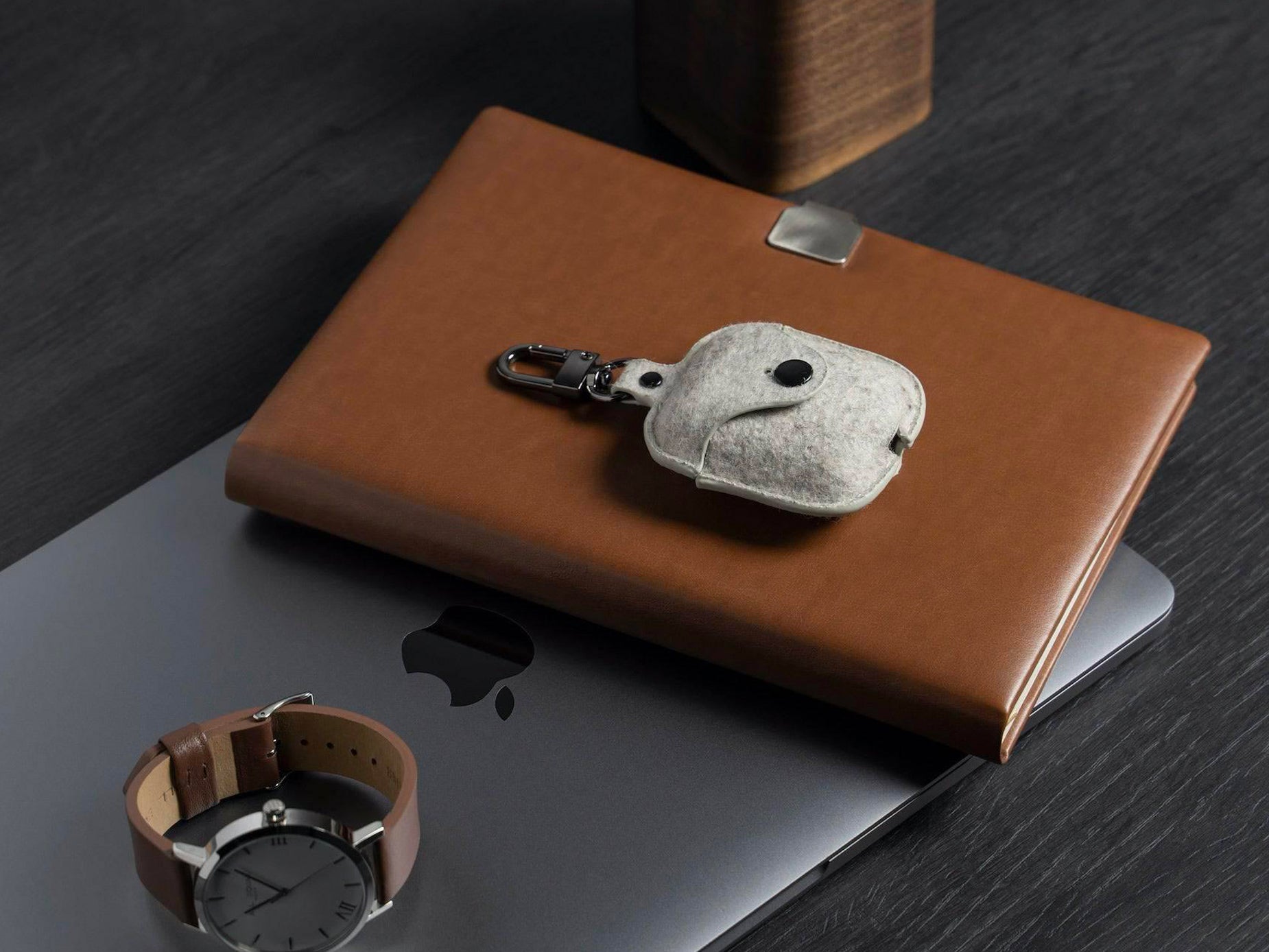 oakywood felt airpods case grey | ,