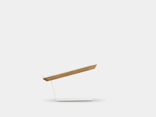 Wooden laptop stand on a white background | oak, white