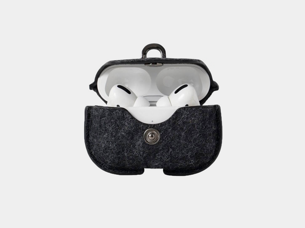 oakywood felt airpods case anthracite | anthracite, airpods pro/pro2