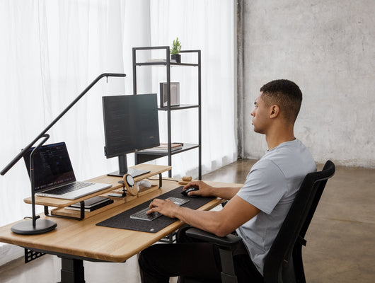 solid oak standing desk oakywood solid wood | oak, , black