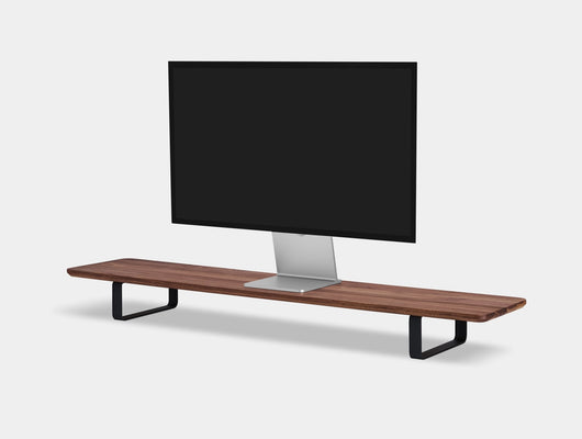 walnut desk shelf with black legs | walnut, black