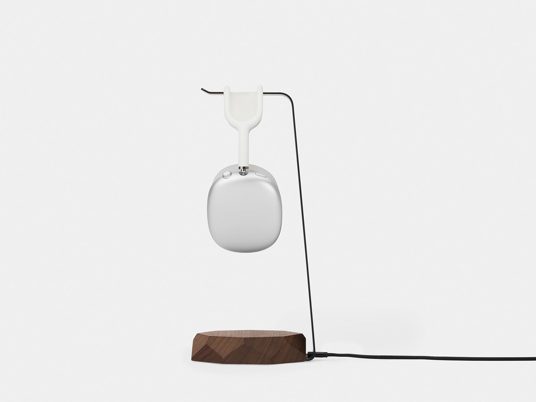walnut 2in1 Headphones Stand with Wireless Charger | walnut