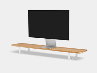 oak desk shelf with white legs - front | oak, white