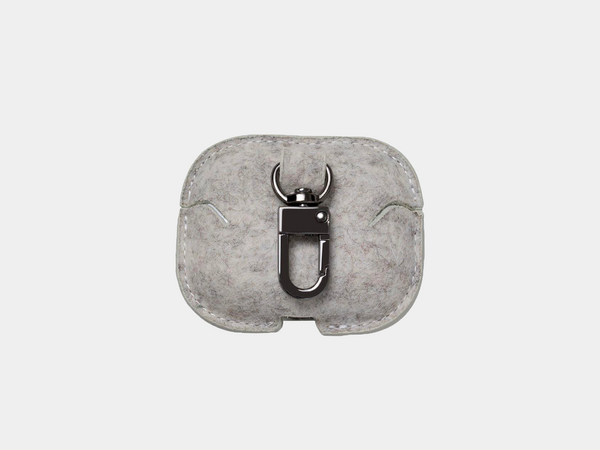 oakywood felt airpods case grey | stone grey, airpods pro/pro2