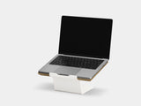 Wooden laptop stand on a white background | oak, white