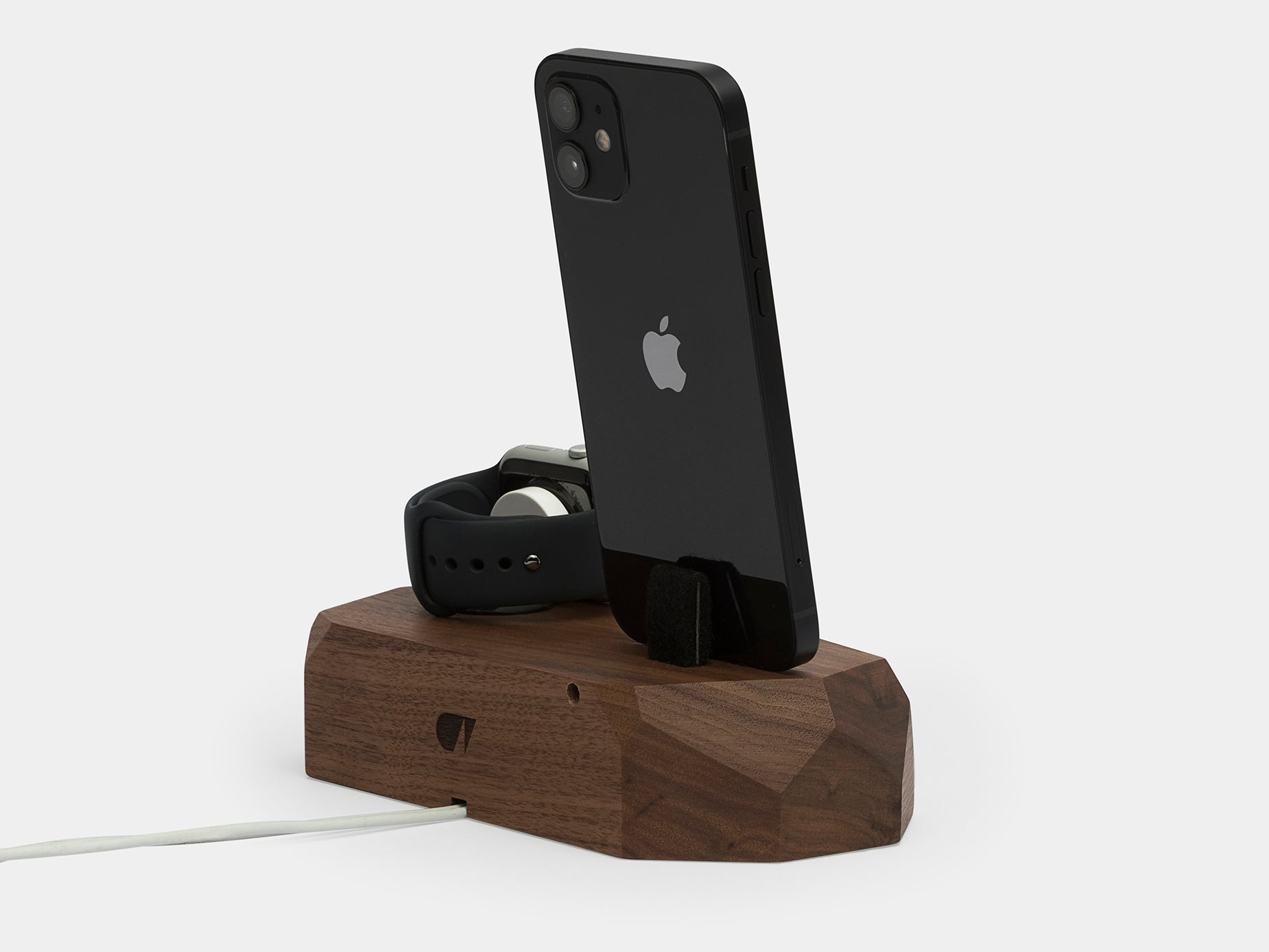 oakywood walnut wooden combo dock back view | walnut,
