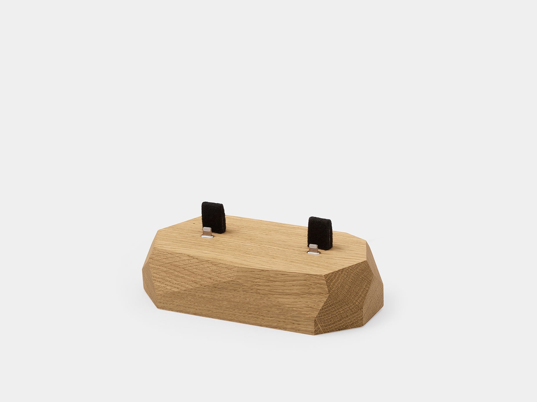 oakywood oak dual dock two phones charger | oak, 2x lightning