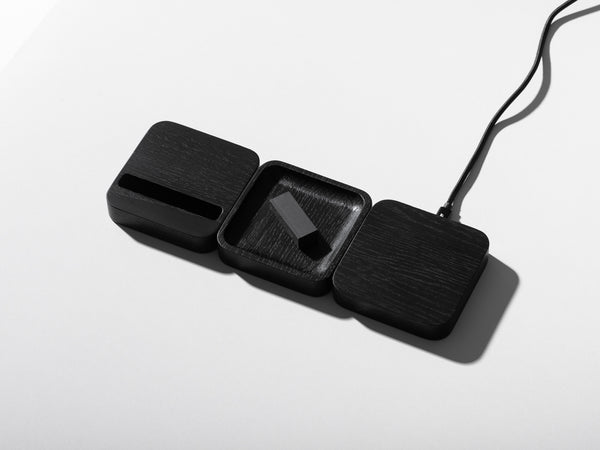 oakyblocks black wooden desk accessories | -