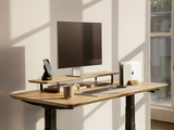 oak veneer oakywood standing desk pro aesthetic desk setup with desk shelf | oak veneer, , 