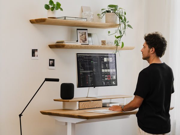Oakywood Desk Shelf in desk setup | oak,