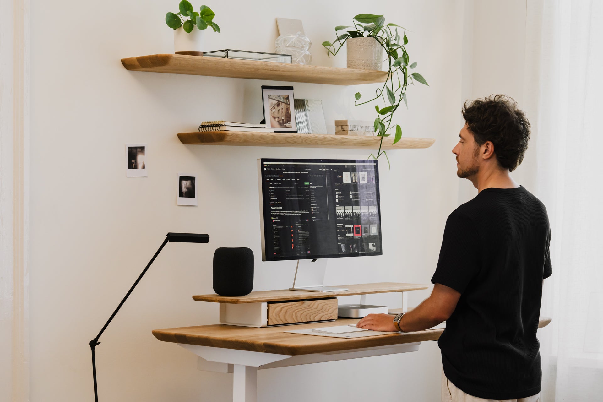 Oakywood Desk Shelf in desk setup | oak,