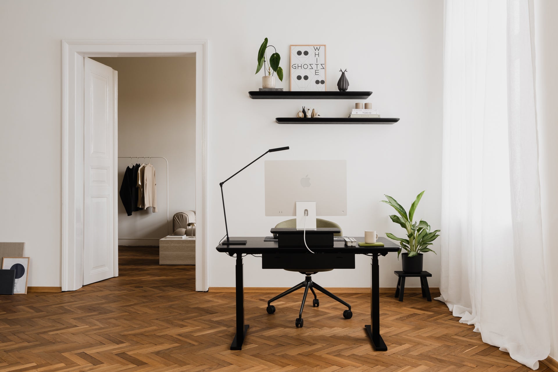 black oak wood oakywood Standing Desk Pro desk setup | black, , black