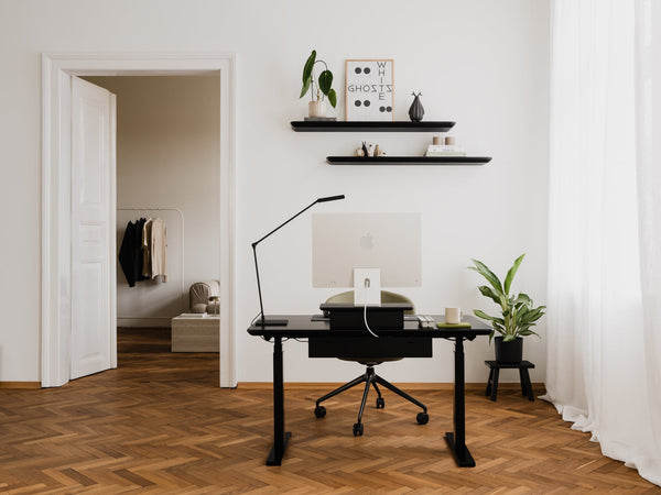 oakywood black wooden shelf on the wall | black,