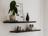oakywood black wooden shelf on the wall | black,