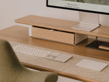 oakywood oak standing desk touch with white legs | light oak, , 