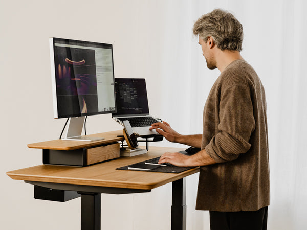 oakywood oak veneer desk setup | oak veneer, ,