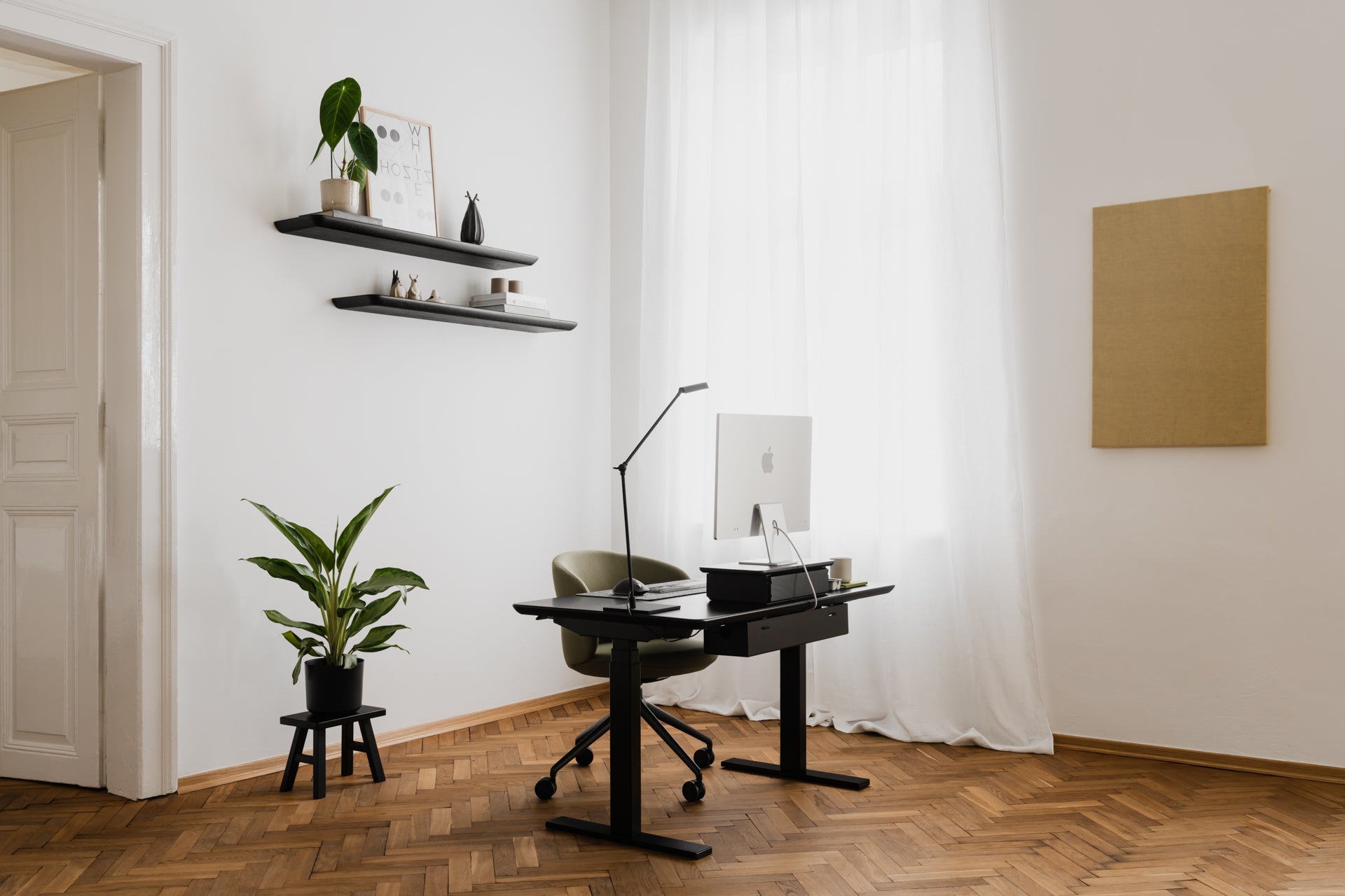 black oak wood oakywood Standing Desk Pro desk setup | black, , black