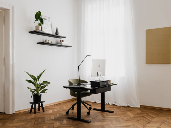 Modern black Standing Desk Pro Mini with sleek adjustable frame for ergonomic work | black, ,