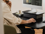 black oak wood oakywood Standing Desk Pro in use | black, ,