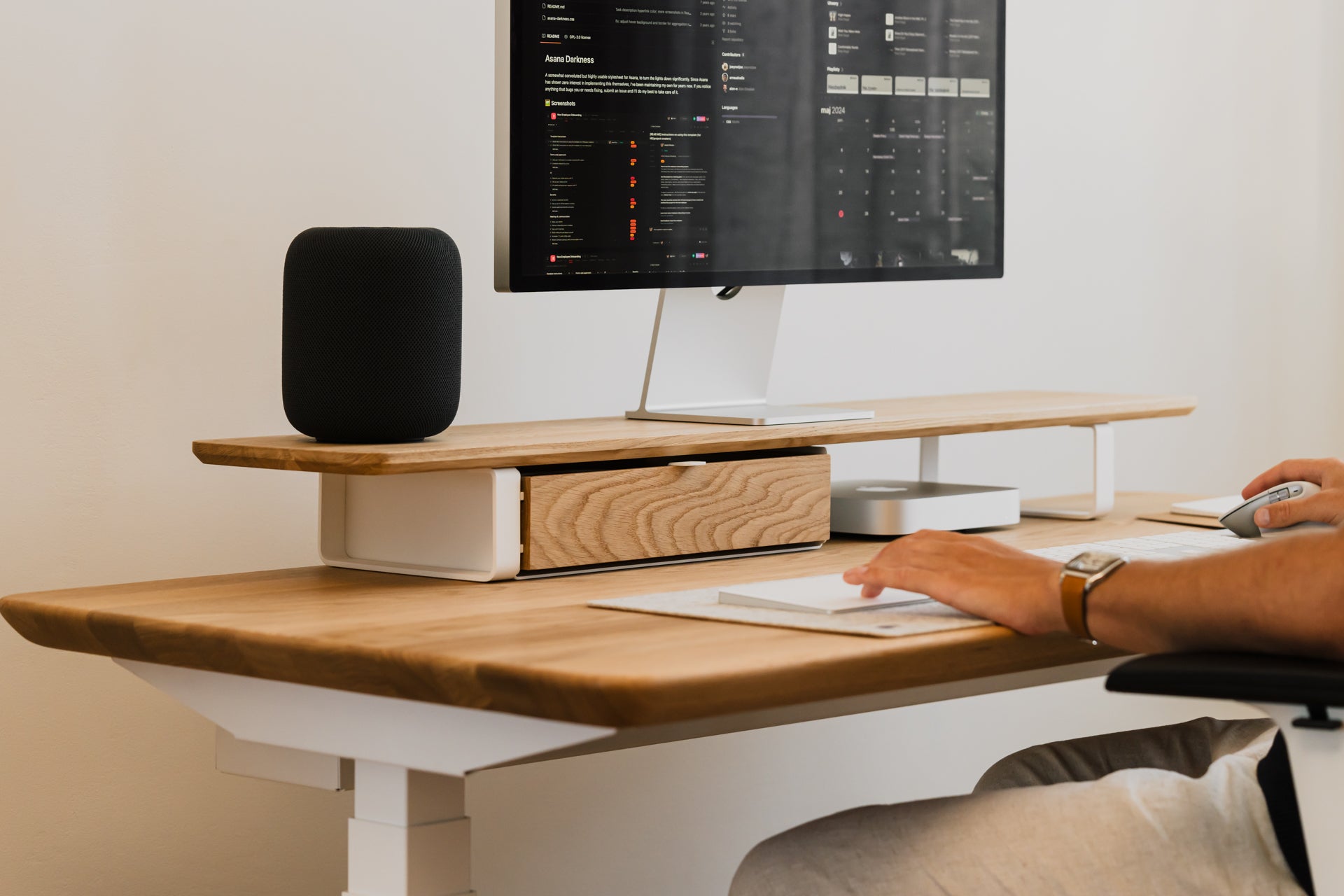 Oakywood Desk Shelf with drawer | oak, 