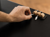 Oak and black magnetic cable holder – functional solution for organizing charging cables | oak, black