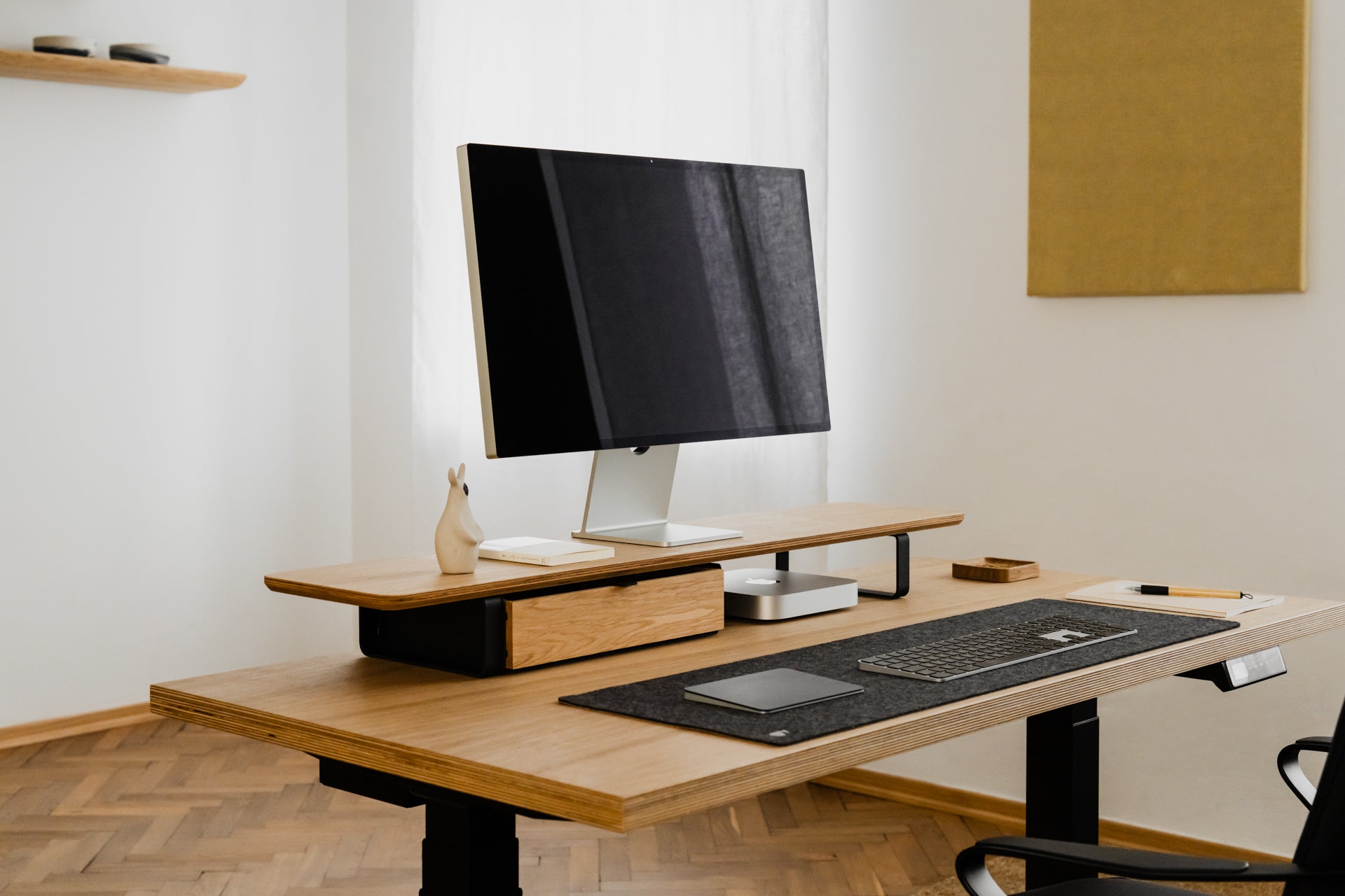 oakywood oak veneer desk setup | oak veneer, ,