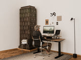 oakywood walnut veneer desk setup | walnut veneer, , black