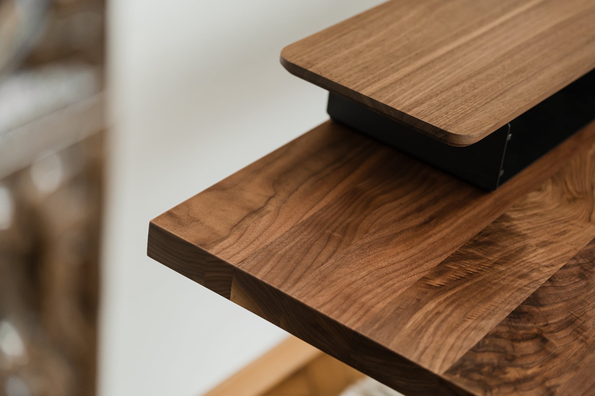 walnut wood oakywood Standing Desk Pro closeup | walnut, ,
