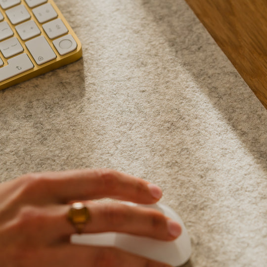 Felt desk mat for apple keyboard mouse mouse pad Oakywood desk mat | stone grey,