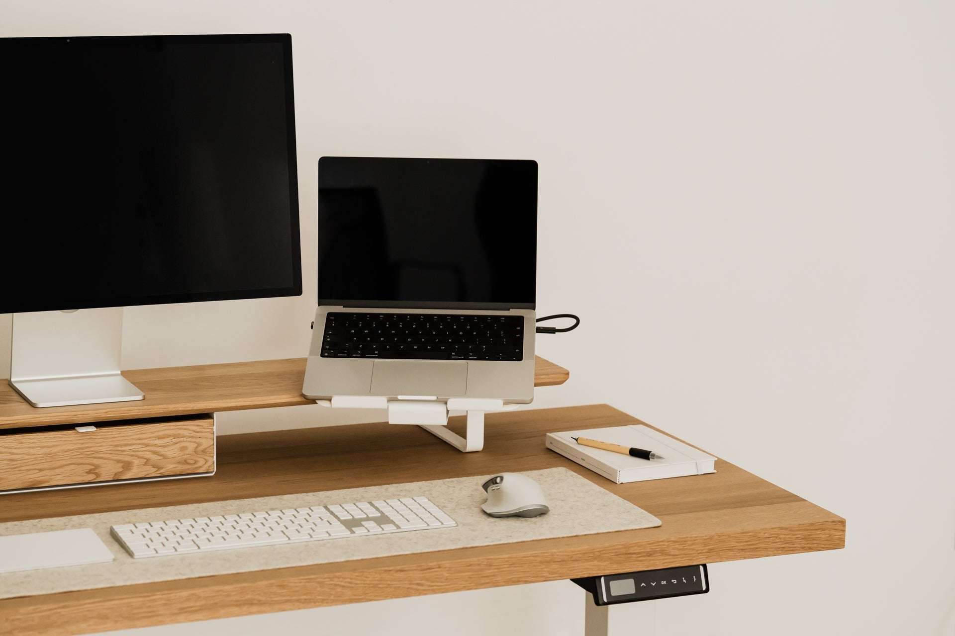 Oakywood Desk Shelf Bundle – Drawer & Laptop Stand – modern desktop shelf with integrated storage for office essentials |  , , 