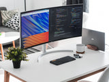 oakywood walnut wooden laptop stand desk setup | walnut