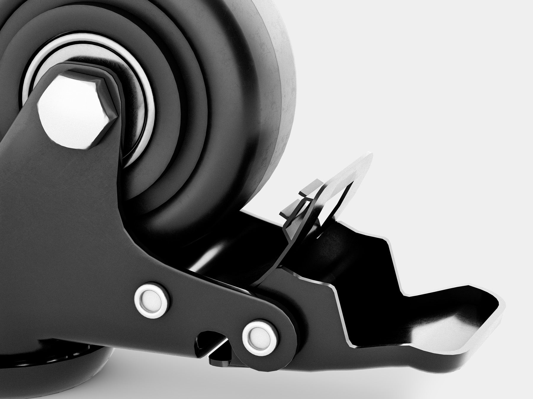 oakywood metal desk casters closeup | -
