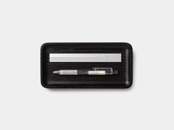 Oakywood Catchall Tray Mini in black – elegant black tray for storing office accessories | black, large