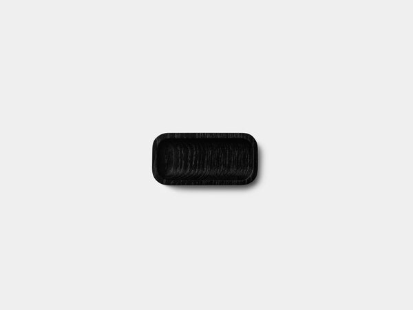 Oakywood Catchall Tray Mini in black – elegant dark wood tray for a tidy desk setup | black, small (2 pieces)