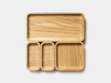 Oakywood Catchall Tray Mini Bundle in oak – stylish wooden trays for small desk or bedside storage | oak