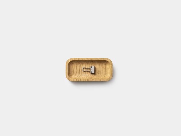 Oakywood Catchall Tray Mini in oak – deep wooden tray for keeping small items tidy | oak, small (2 pieces)