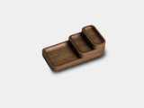 Oakywood Catchall Tray Mini Bundle in walnut – functional walnut trays for compact desk or nightstand storage | walnut