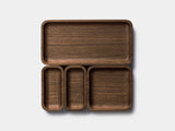 Oakywood Catchall Tray Mini Bundle in walnut – premium dark wood trays for organizing office accessories | walnut