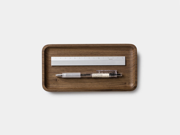 Oakywood Catchall Tray Mini in walnut – premium dark wood tray for organizing office accessories | walnut, large