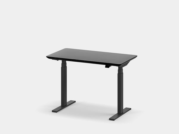 Oakywood Standing Desk Pro Mini in black with black accents – contemporary adjustable desk for ergonomic work | black, , black