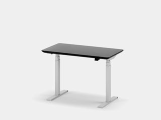 Oakywood Standing Desk Pro Mini in black with white accents – modern ergonomic desk for organized workspace | black, , white