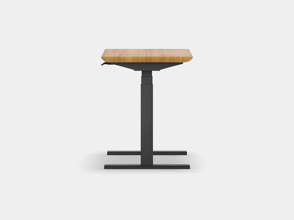 Oakywood Standing Desk Pro Mini in oak with black accents – functional desk for ergonomic workspace setup | oak, , black