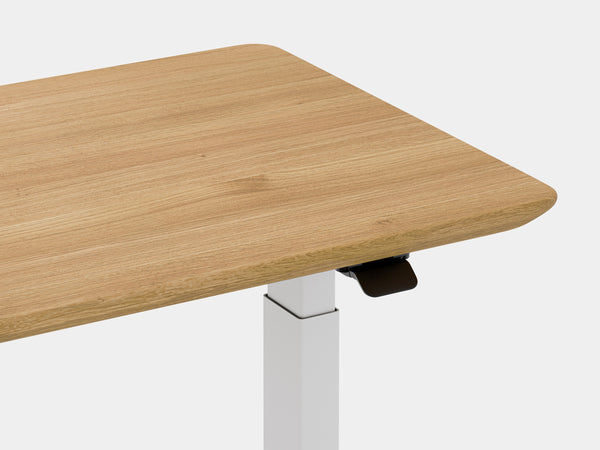 Oakywood Standing Desk Pro Mini in oak with white accents – stylish wooden desk for ergonomic work setup | oak, , white