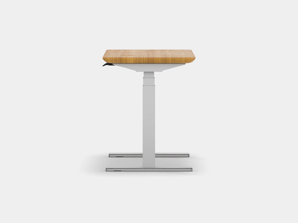 Oakywood Standing Desk Pro Mini in oak with white accents – versatile standing desk for home or office | oak, , white